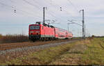 Ein nicht mehr wiederholbares Bild:
143 168-3 nimmt Kurs auf den Hp Peißen. Zum vergangenen Fahrplanwechsel wurde auch diese S-Bahn-Linie auf Bombardier Talent 2 umgestellt. Nur noch die S47 zwischen Halle(Saale)Hbf und Halle-Trotha und manchmal der  Saale-Express  nach Jena-Göschwitz sind das letzte Gnadenbrot der 143er.

🧰 S-Bahn Mitteldeutschland (DB Regio Südost)
🚝 S 37908 (S9) Eilenburg–Halle(Saale)Hbf
🕓 3.11.2022 | 10:19 Uhr