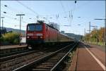 143 202 fhrt mit der RB91, (RB 39169  Ruhr-Sieg-Bahn ) nach Siegen, in Plettenberg ein. (13.10.2007)