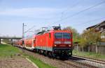 143 092 mit RE 22030 in Metzingen(Wrtt) Ri.Stuttgart am 25.4.10