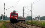 143 806 mit RB nach Regensburg Hbf, am 05.06.2010 kurz nach Plattling.