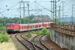 143 634 zieht am 24.07.10 eine S-Bahn Richtung Nrnberg Hbf.