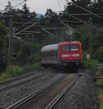Die 143 150 schob am 22.06.2011 ihre RB nach Bamberg. Aufgenommen in der Nhe von Hochstadt.