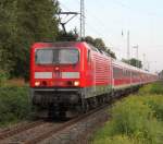143 250-9+112 182-1(hinten)mit Sonderzug 2670 von Warnemnde nach Berlin-Gesundbrunnen bei der Durchfahrt in Rostock-Bramow.02.09.2012 