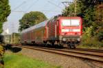 RB 27 nach Koblenz, bei Gubberath geschoben von der 143 078-4 am 7.9.2012