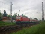 143 893-6 verlsst mit ihrem Regionalexpress den Bahnhof Nordhausen in Richtung Kassel. 01.06.2013