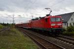 Am Samstag den 14.9.2013 verlsst die 143 168 den Bahnhof Leutesdorf als RB 27 nach Koblenz Hbf.