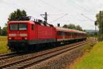 143 318-4 DB Regio bei Michelau am 26.07.2011.