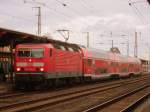 Am 30.10.2013 kam 143 566 mit ihrem RE 20 aus Halle(Saale) nach Stendal.