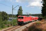 143 640-1 mit der RB 26927 (Freiburg(Brsg)Hbf-Seebrugg) am Windgfällweiher 16.7.15