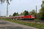 143 206 mit einem Regionalzug am 3. Mai 2013 in Neustadt am Rübenberge.