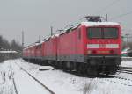 143 847-2, 143 652-6, 111 205-1, 143 659-1, 143 094-1, 143 895-1 und 143 123-8 stehen am 26. Januar 2013 in Roth (b Nrnberg) abgestellt.
 