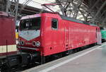 SRS 143 020-6 als  FlirtExpress  am 21.09.2024 beim  Tag der Schiene  in Leipzig Hbf.