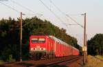 143 257-4 (MEG 604) mit einem Autozug bei Emsbüren 11.6.15