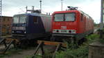 143 554 RBH & 605 MEG bei DB Regio in Halle P. zum Tag der offenen Tür 02.07.2011