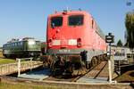 150 186-5 DB auf der Drehscheibe & links E50 091 im DB Museum Koblenz, September 2024.