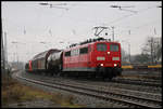 Im Gegensatz zu früheren Zeiten sind kaum noch Lokomotiven der Baureihe 151 auf der Rollbahn im Einsatz. Am 8.1.2020 fuhr 151168-2 um 11.05 Uhr mit einem gemischten Güterzug durch den Bahnhof Hasbergen in Richtung Münster.
