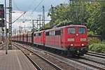 Durchfahrt am Mittag des 19.07.2019 von Rpool/DBC 151 113-8 zusammen mit der Rpool/DBC 151 116-1 mit ihrem leeren Erzzug (Beddingen VPS - Hamburg Hansaport) durch den Bahnhof von Hamburg Harburg in Richtung Zielbahnhof.