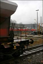 Abgestellte RAILION Loks in Kreuztal aus einer anderen Perspektive. (01.12.07)