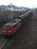 151 130-2 mit kurzen Gterzug bei Regensburg Hbf, 14.03.2009 (Bahnbilder Treffen Regensburg)