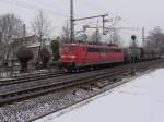 Eine BR 151 kurz vor dem Beueler Bahnhof am 11.2.10.