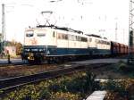 151 099-9 und 151 095-7 mit Gterzug 48113 Maasvlakte (NL)-Dillingen bei Grevenbroich am 25-10-1994. Bild und scan: Date Jan de Vries.