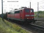 151 079 mit einem Gterzug bei der Ausfahrt aus dem ZVBF, am 19-09-2002