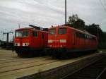 155 055 und 151 067 im RBf Kln- Gremberg. 151 067 hat schon das neue Railion Logo. 02.09.2006