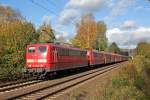 151 001-5 (DBS) und 151 165-8 (Railion Logistics) in Bad Honnef am 9.11.2013
