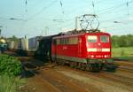 151 067 mit Gterzug Richtung Rotenburg am 03.06.1998 in Buchholz (Nordheide)