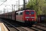 151 020-5 fuhr mit einen ganzzug am 17.04.14 durch hh-harburg 