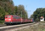 151 040 mit Gterzug Richtung Rosenheim am 14.10.2011 in Aling (Oberbay)