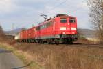 151 036-1 mit Containerzug in Fahrtrichtung Süden.