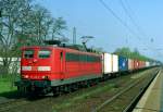 151 126 mit IKS 60687 (Hamburg-Waltershof–Basel Bad Rbf) am 24.04.2005 in Ehlershausen