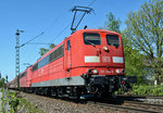 151 046-0 Doppeltraktin vor Güterzug durch Bonn-Beuel - 20.04.2016