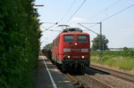 151 150 durchfährt auf der sogenannten Europabahn den Haltepunkt Legelshurst.
Aufnahmedatum: 15.07.2013