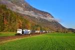 151 056 mit DGS 43125 am 26.10.2019 bei Niederaudorf.