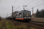 Hectorrail 162.010 (151 063)  Biberkopf  :D. Mit einem Kesselzug von Stendell kommend am 23.11.2022 in Herzsprung aufgenommen.