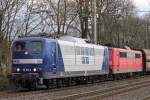 RBH 262 (151 152)+RBH 264 (151 143) am 1.3.14 in Ratingen-Lintorf.