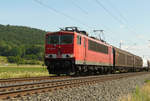 01. Juli 2008, Lok 155 049 befördert bei Johannisthal einen Güterzug in Richtung Lichtenfels.