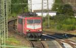 155 219 brachte Ende Juli einen Containerzug nach Karlsruhe, danach rangierte sie in die Abstellgruppe (Karlsruhe Rbf)