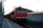 155 163 hat am 17.03.09 einen leeren Autotransportzug am Haken, als sie Burgkemnitz Richtung Berlin durchfhrt.