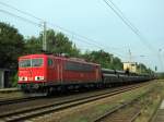 155 036-7 mit einem langen Rhrenzug am 17.08.