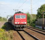 155 171 durchfhrt mit einem Gterzug am 6.8.09 den Bahnhof Dedensen/Gmmer.