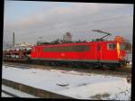 155 085 mit Gz Richtung Heidelberg.Am 19.12.09 bei der durchfahrt in Bensheim.