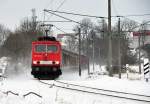 155 203 kommt die Berliner Kurve runter aus Richtung Greifswald nach Mukran am 09.02.2010