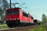 das 155er Doppel (155 023+155 147) kommt aus dem Bf Stralsund und nimmt den Langendorfer Berg in Angriff und hat dabei keine Probleme am 26.04.2010, es ist aber eine tckische Anfahrt wenn man sie nicht kennt