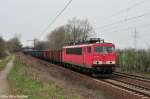 155 261-1 mit einem gemischten Gz gen Lehrte unterwegs (Ahlten 08.04.10)