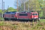 2x C'C' abgestellt im Bf Stralsund, 155 249 und 232 461 am 30.04.2010

Tele+Schnitt