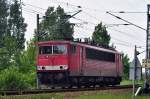 155 007 beim umsetzen im Bf Stralsund-Rgendamm am 09.06.2010