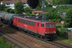 Auch die BR 155 macht sich im Groraum Stuttgart ntzlich, wie hier am 23-06-2010 die 155 172-0.